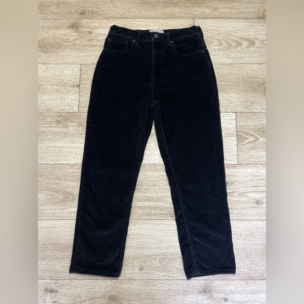 Everlane Baby Cord Cheeky Crop Corduroy Black Pants Size 29 (29x26)